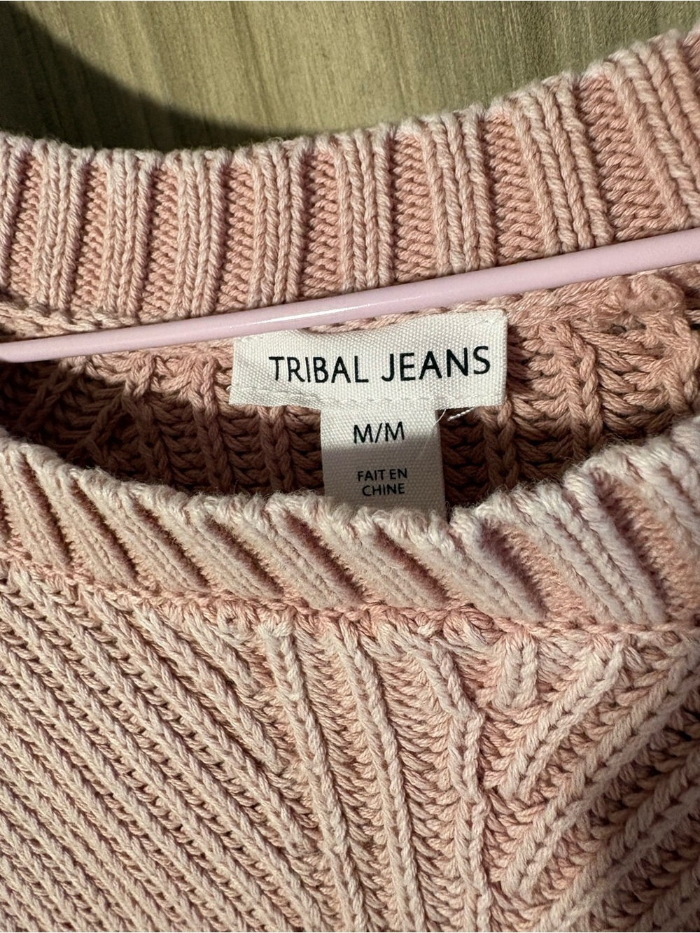 Tribal pink dimensional cotton sweater - Picture 3 of 5